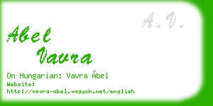 abel vavra business card