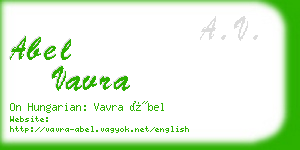 abel vavra business card